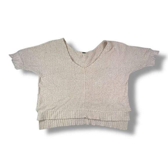 Free People Oversized Short Sleeve Knit Sweater Size Medium - Picture 1 of 7